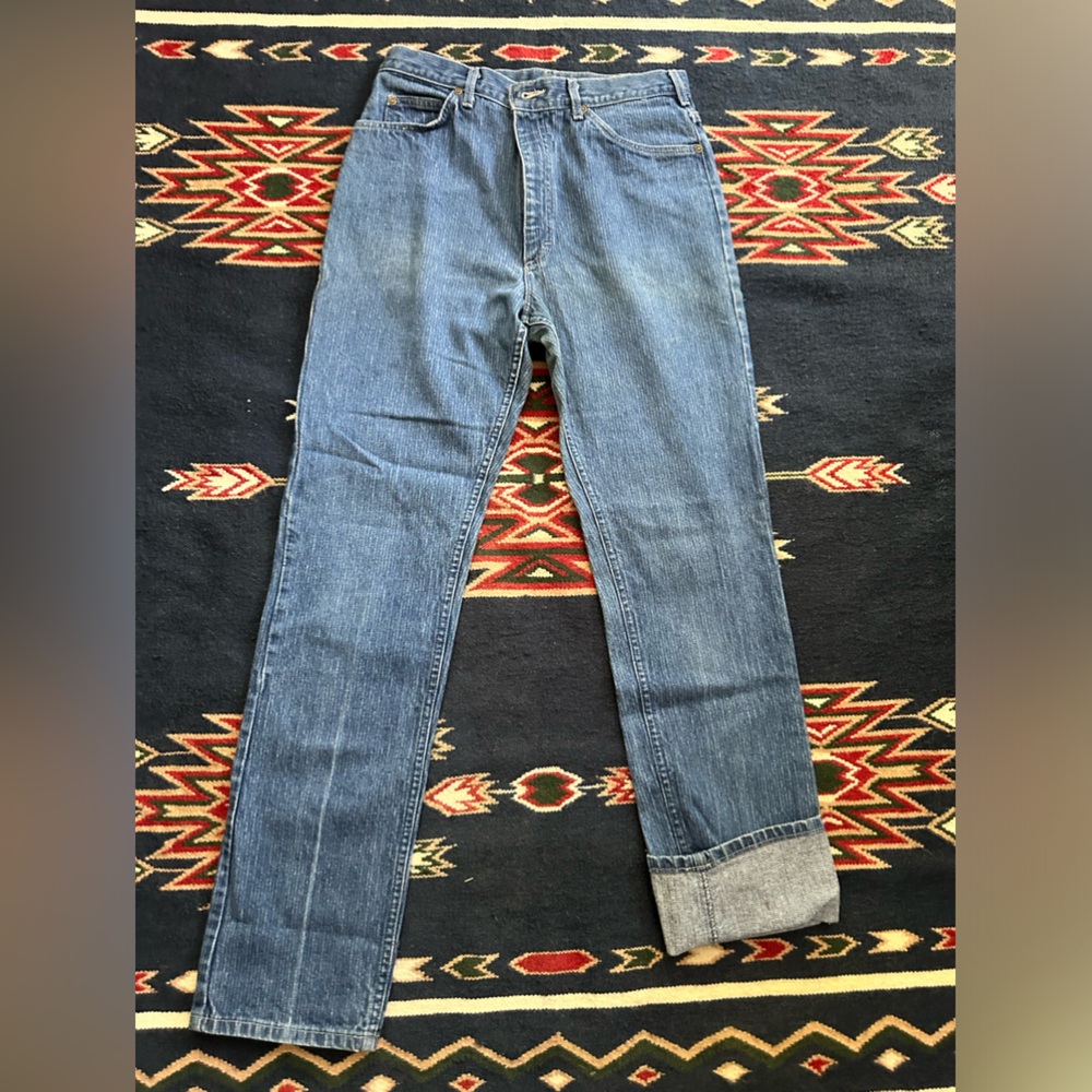 Lee Vintage Pinstripe Denim Jeans Made in USA Union Made